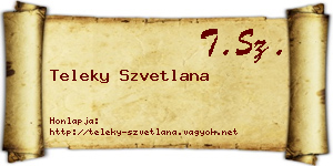 Teleky Szvetlana névjegykártya